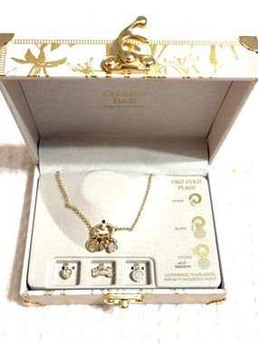 Charm Bar 14K Gold Plated Customizable Charm DOG Necklace